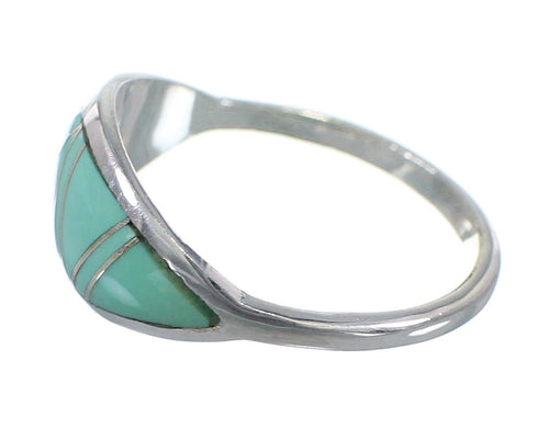 Southwestern Silver And Turquoise Ring Size 6-3/4 YX79626